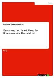 Cover von Entstehung und Entwicklung des Beamtentums in Deutschland