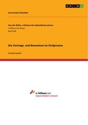 Cover von Die Vortrags- und Beweislast im Zivilprozess