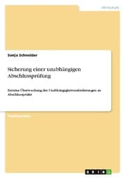 Cover von Sicherung einer unabhängigen Abschlussprüfung