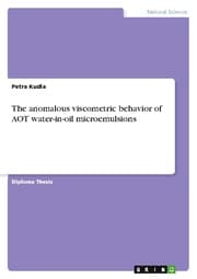 Cover von The anomalous viscometric behavior of AOT water-in-oil microemulsions