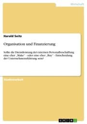 Cover von Organisation und Finanzierung