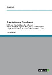 Cover von Organisation und Finanzierung
