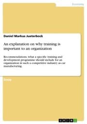 Cover von An explanation on why training is important to an organization