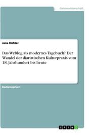 Cover von Vom Tagebuch zum Weblog