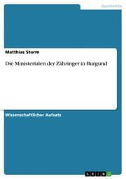 Cover von Die Ministerialen der Zähringer in Burgund