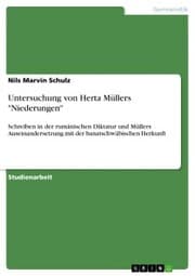 Cover von Untersuchung von Herta Müllers 'Niederungen'