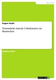 Cover von Vertrauliche Anrede Unbekannter im Russischen