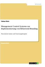 Cover von Management Control Systems zur Implementierung von Behavioral Branding