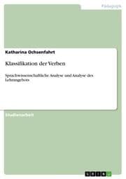 Cover von Klassifikation der Verben