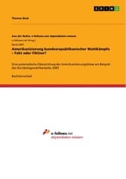 Cover von Amerikanisierung bundesrepublikanischer Wahlkämpfe - Fakt oder Fiktion?