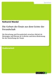 Cover von Die Geburt der Essais aus dem Geiste der Freundschaft