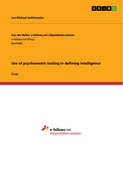 Cover von Use of psychometric testing in defining intelligence