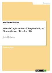 Cover von Global Corporate Social Responsibility of Tesco (Grocery Retailer, UK)
