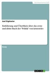 Cover von Einführung und Überblick über das erste und dritte Buch der 'Politik' von Aristoteles