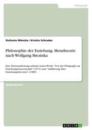Cover von Philosophie der Erziehung.Metatheorie nach Wolfgang Brezinka