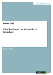 Cover von John Rawls und der Aristotelische Grundsatz