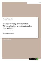 Cover von Die Besteuerung immaterieller Wirtschaftsgüter in multinationalen Unternehmen