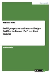 Cover von Erzählperspektive und unzuverlässiges Erzählen im Roman Pan von Knut Hamsun