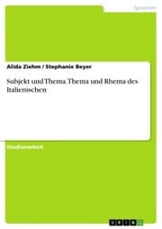 Cover von Subjekt und Thema. Thema und Rhema des Italienischen