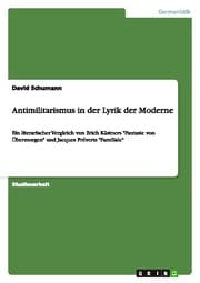 Cover von Antimilitarismus in der Lyrik der Moderne