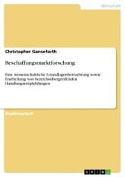 Cover von Beschaffungsmarktforschung