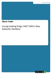Cover von Georg Ludwig Voigt (1827-1891): Eine kritische Nachlese