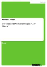 Cover von Der Spendenzweck am Beispiel 'Vier Pfoten'