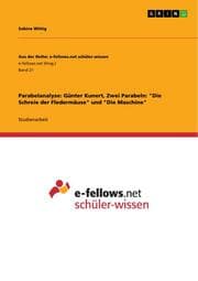 Cover von Parabelanalyse: Günter Kunert, Zwei Parabeln: 'Die Schreie der Fledermäuse' und 'Die Maschine'