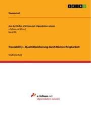Cover von Traceability - Qualitätssicherung durch Rückverfolgbarkeit