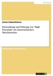 Cover von Entwicklung und Führung von 'High Potentials' im österreichischen Maschinenbau