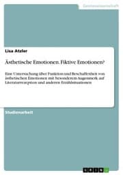 Cover von Ästhetische Emotionen. Fiktive Emotionen?