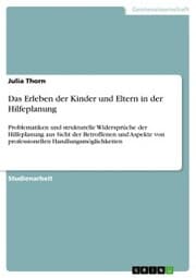 Cover von Das Erleben der Kinder und Eltern in der Hilfeplanung