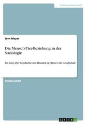 Cover von Die Mensch-Tier-Beziehung in der Soziologie