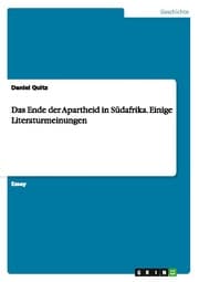 Cover von Das Ende der Apartheid in Südafrika.Einige Literaturmeinungen