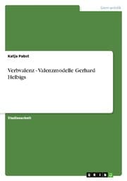 Cover von Verbvalenz - Valenzmodelle Gerhard Helbigs