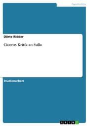 Cover von Ciceros Kritik an Sulla