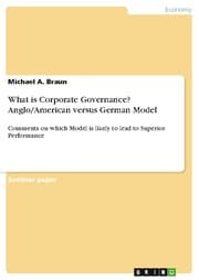 Cover von What is Corporate Governance? Anglo/American versus German Model