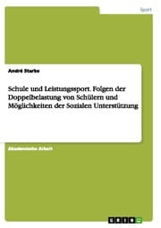 Cover von Schule und Leistungssport. Folgen der Doppelbelastung von Schülern und Möglichkeiten der Sozialen Unterstützung