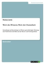 Cover von Wert des Wissens, Wert der Dummheit