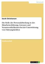 Cover von Die Rolle der Personalabteilung in der Mitarbeiterführung.Grenzen und Verantwortlichkeiten bei der Unterstützung von Führungskräften