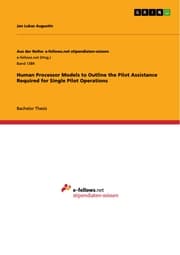 Cover von Human Processor Models to Outline the Pilot Assistance Required for Single Pilot Operations