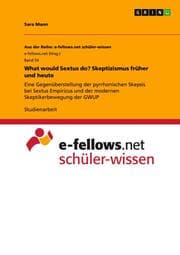 Cover von What would Sextus do? Skeptizismus früher und heute