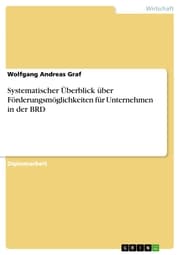 Cover von Systematischer Überblick über Förderungsmöglichkeiten für Unternehmen in der BRD