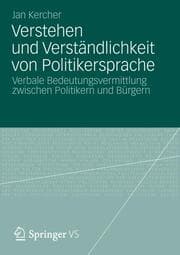 Cover von Verstehen und Verständlichkeit von Politikersprache
