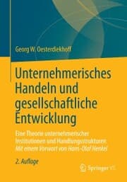 Cover von Unternehmerisches Handeln und gesellschaftliche Entwicklung