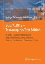 Cover von VOB/A 2012 - Textausgabe/Text Edition