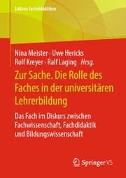 Cover von Zur Sache. Die Rolle des Faches in der universitären Lehrerbildung
