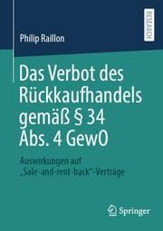 Cover von Das Verbot des Rückkaufhandels gemäß § 34 Abs. 4 GewO