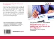 Cover von Procedimiento para la gestión de un proceso de investigación