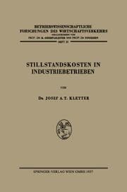 Cover von Stillstandskosten in Industriebetrieben